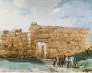 Houel Jean-Pierre-Laurent Ancient Palace or Temple on a Hill near Cefalu  - Hermitage